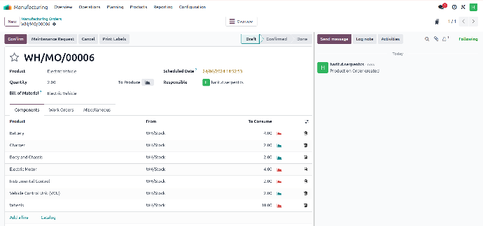 Bill of Materials (BOM) management: 