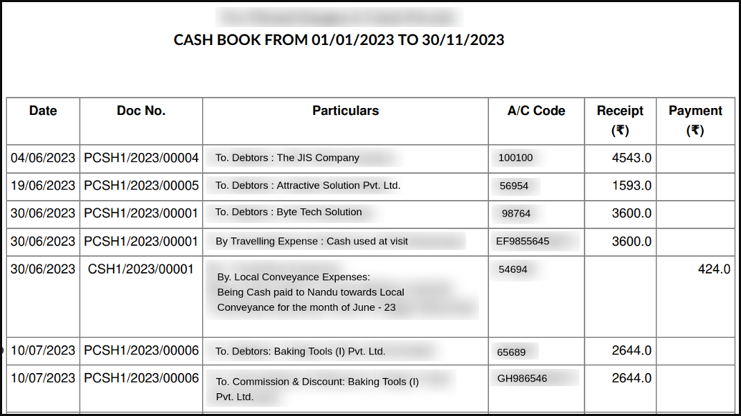 Cash Book 