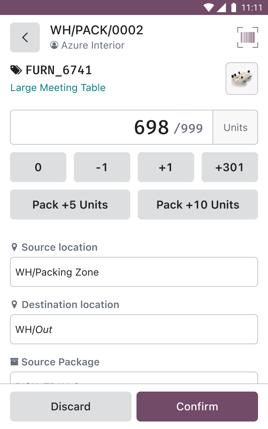 Revamped Odoo Barcode Mobile App Screen 3