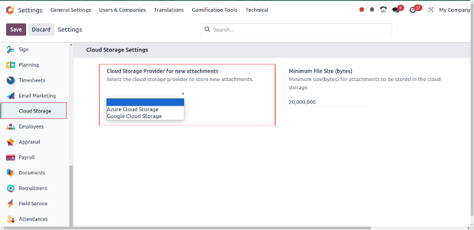 Odoo 18 Cloud Storage Integration