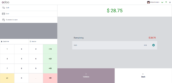 Odoo 18 payment page UI design