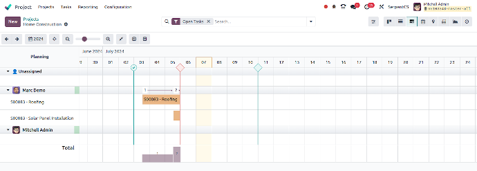 Odoo 18 Manufacturing Flexibility in Gantt views